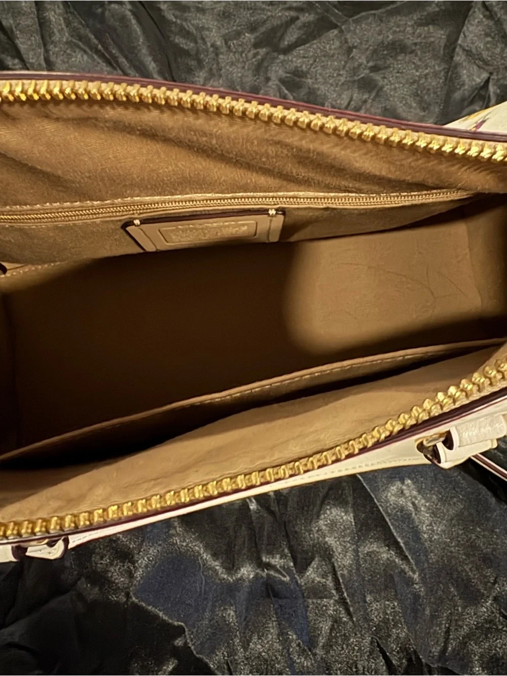 Coach Rowan Floral Print Crossbody Satchel with Gold Hardware